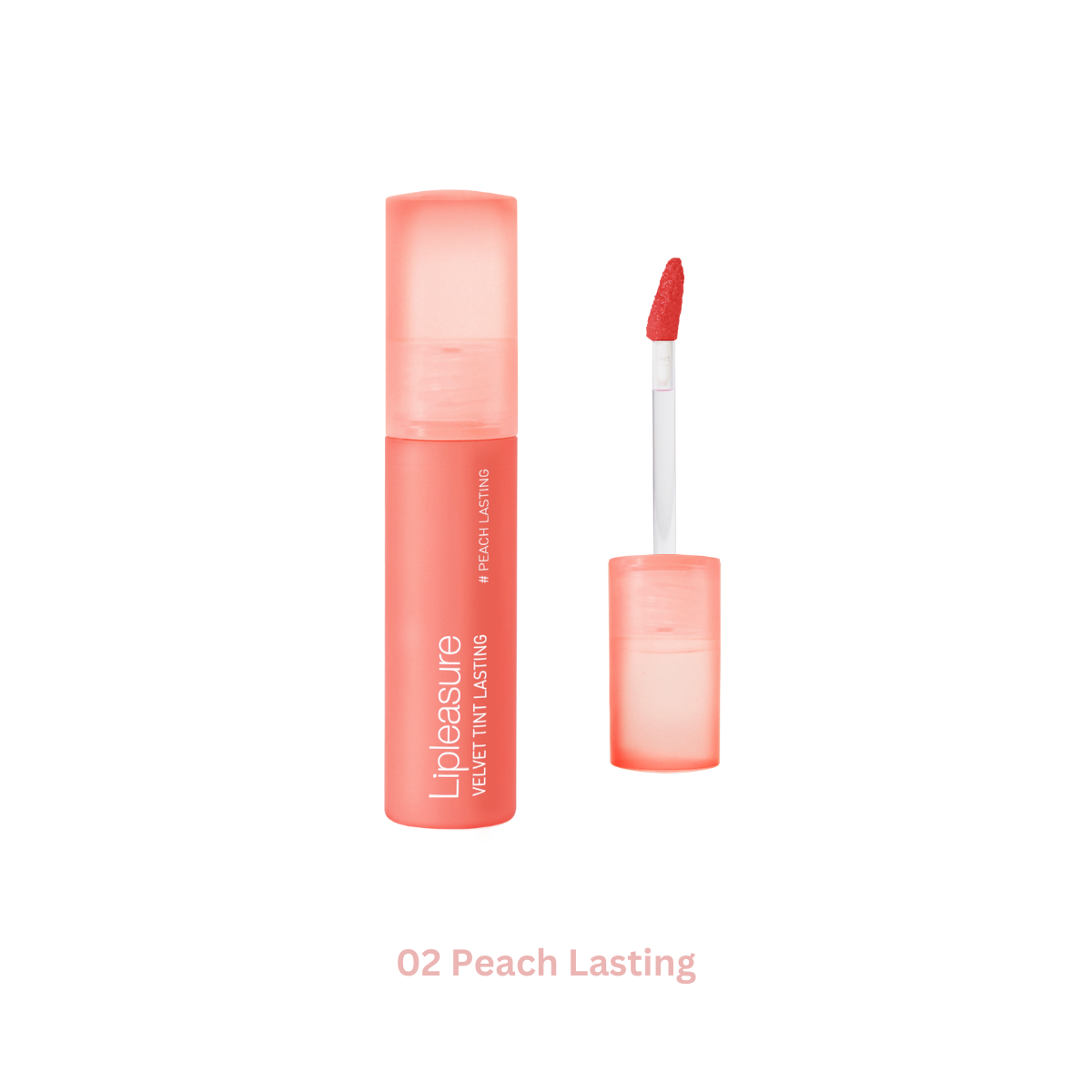 MAKEheal Lipleasure Velvet Tint Lasting lip tint in a sleek tube with the applicator visible, showcasing its smooth, velvety finish.