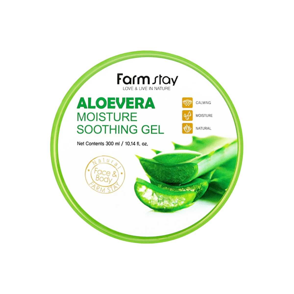 Farmstay Aloevera Moisture Soothing Gel 300ml  - La Cosmetique