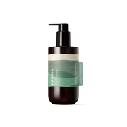 Frudia Re:proust Essential Blending Body Wash Greenery with green plant extracts in a 300ml bottle on a bathroom shelf