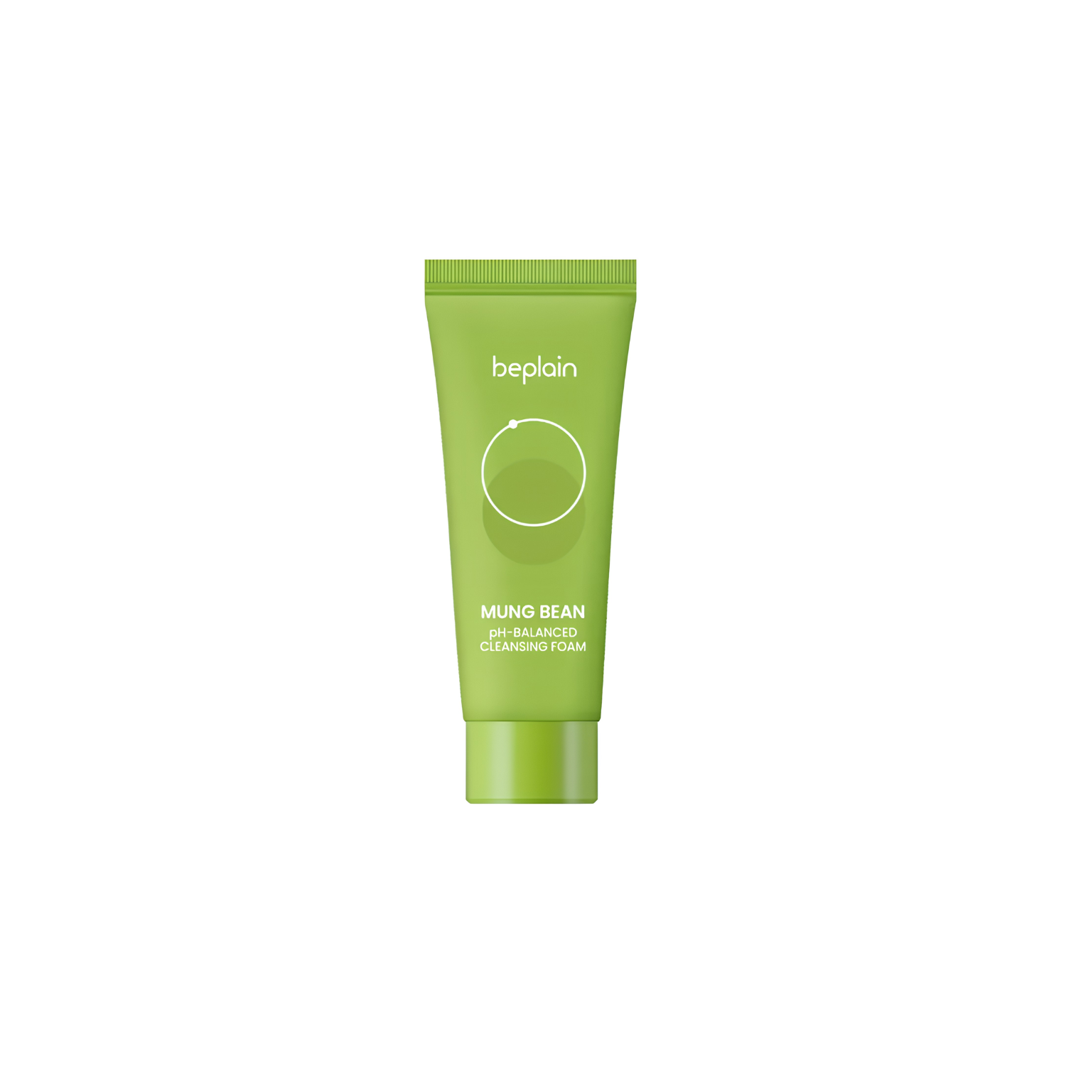 Beplain Mung Bean pH-Balanced Cleansing Foam in gel and foam form, showing the product tube with a clean, minimalist design.