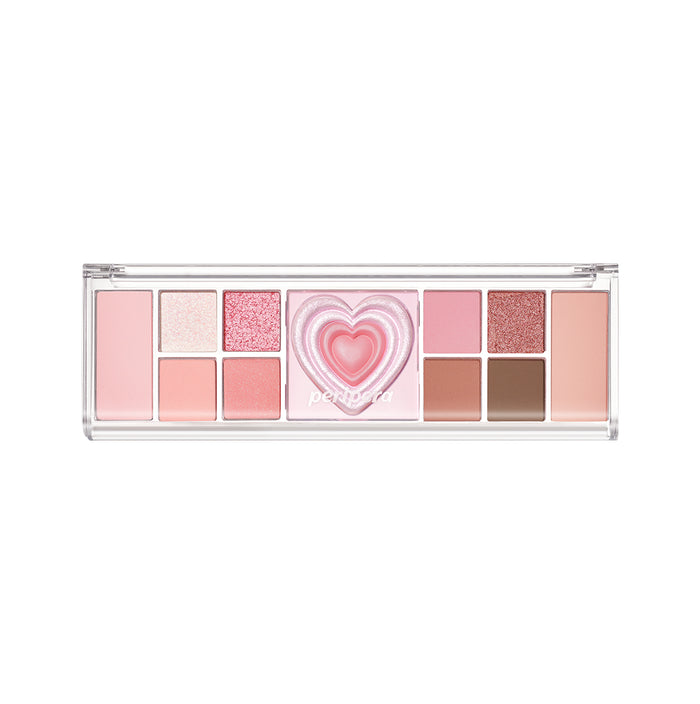Peripera All Take Mood Like Eyeshadow Palette with multiple colorful shades in a sleek compact for creative eye makeup looks.