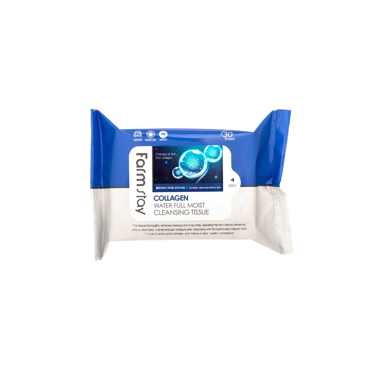 Farmstay Collagen Water Full Moist Cleansing Tissue 30 Sheets - Shop K-Beauty in Australia
