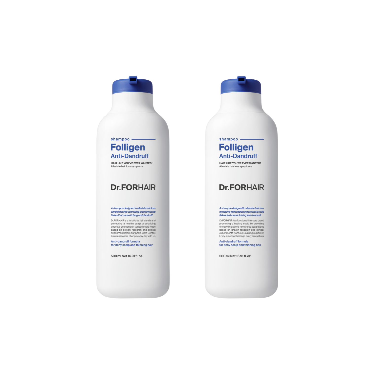 DR. FORHAIR Folligen Anti-dandruff Shampoo 500ml (Twin Pack) - Shop K-Beauty in Australia