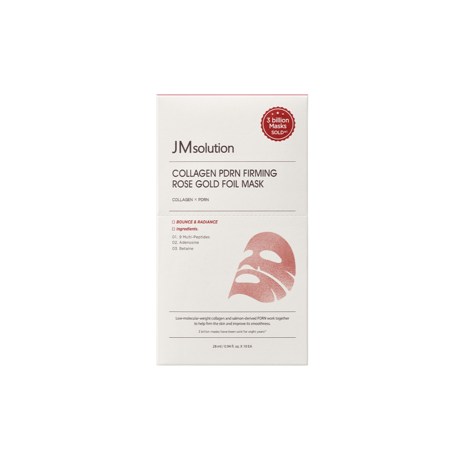 Collagen PDRN Firming Rose Gold Foil Mask Box [10pcs]