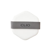 Clio Kill Cover Skin Fixer Cushion foundation puff, soft applicator for smooth makeup application, close-up shot.