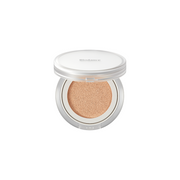 Biodance Radiant Pure Essence Cushion foundation in a compact with a mirror and applicator sponge visible inside.
