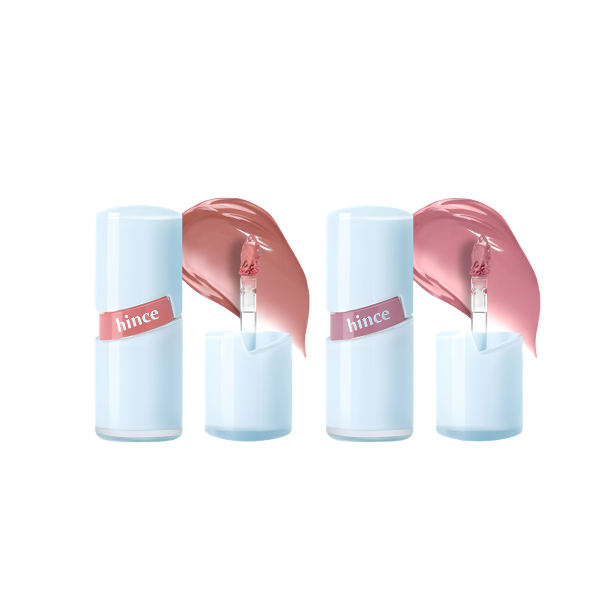 Hince Raw Glow Gel Tint in Chill Voyage Edition, a vibrant lip tint with glossy finish and natural color, applied on lips.