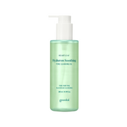 Goodal Houttuynia Cordata Hyaluron soothing pore cleansing oil in a 200ml bottle, showing the clear liquid and product packaging.