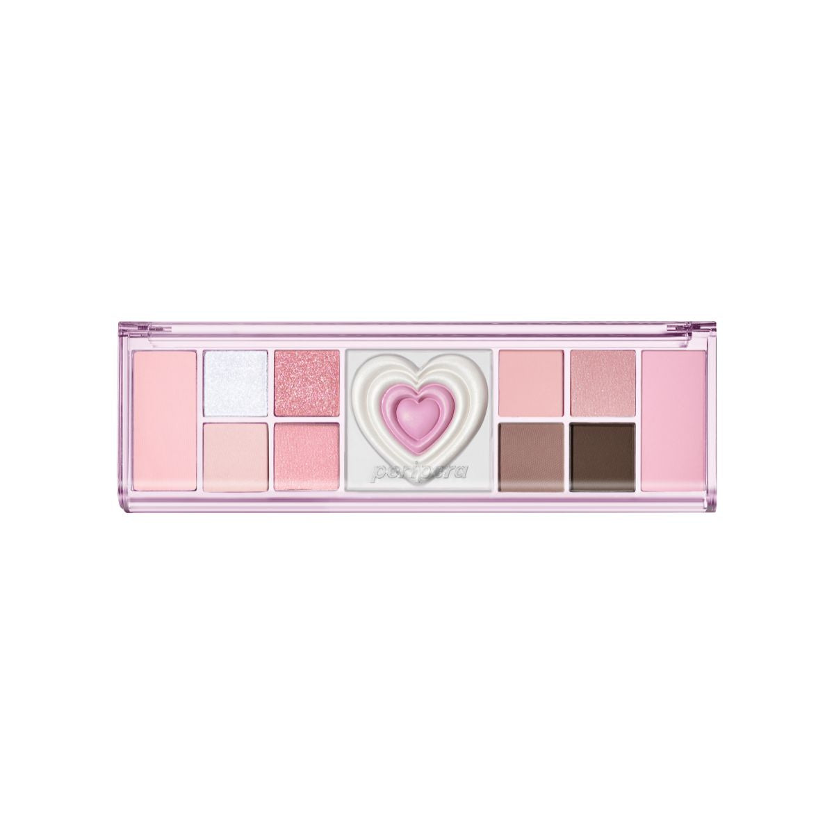 Peripera All Take Mood Like eyeshadow palette with multiple colorful shades in a sleek compact for versatile eye makeup designs.
