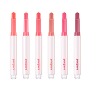 Peripera Heart Jam Glow Lipstick in soft pink shade, showing the lipstick bullet with heart-shaped design on the packaging