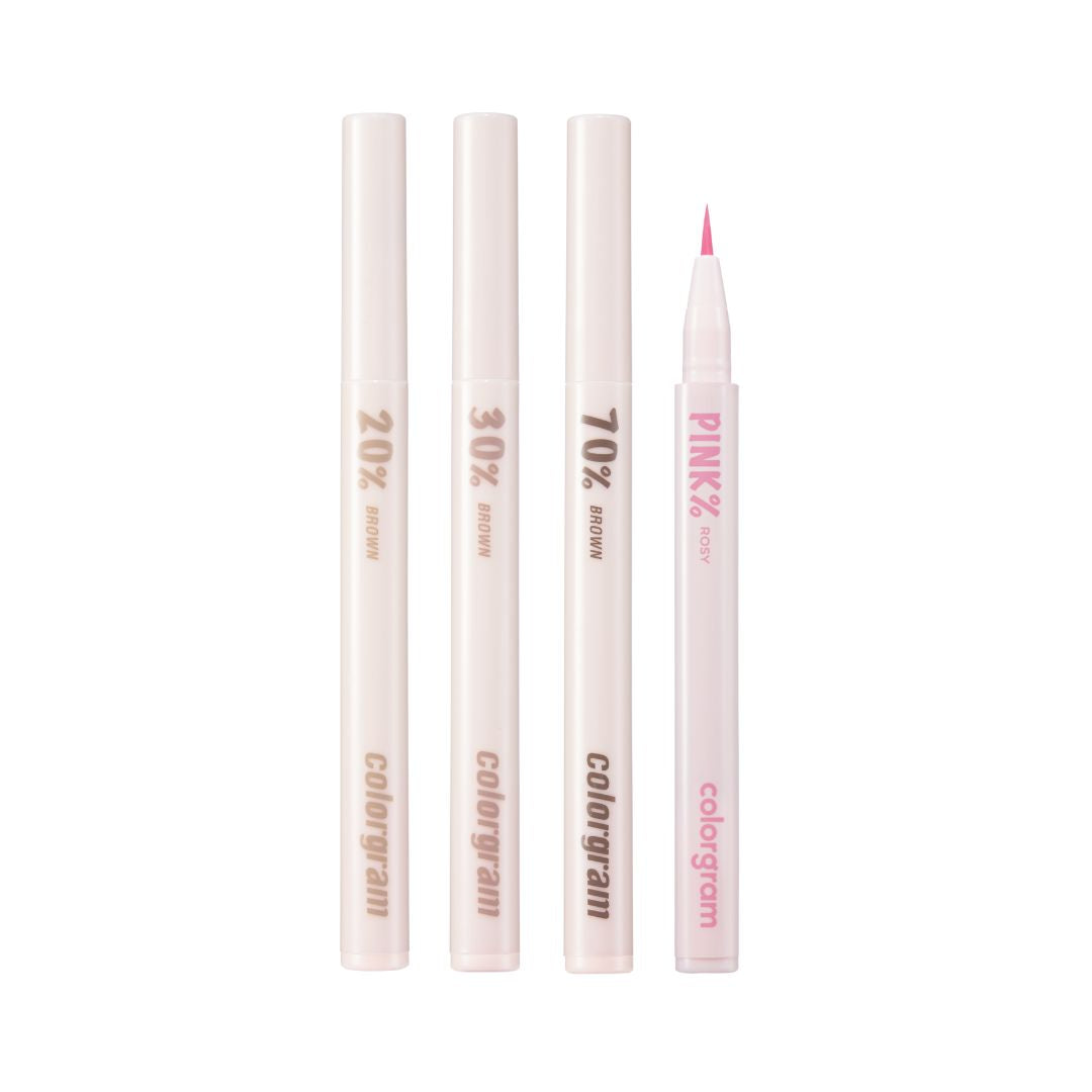 Colorgram Shade Re-Forming Brush Liner, liquid eyeliner with precise brush tip, black liquid formula for defined eye looks.