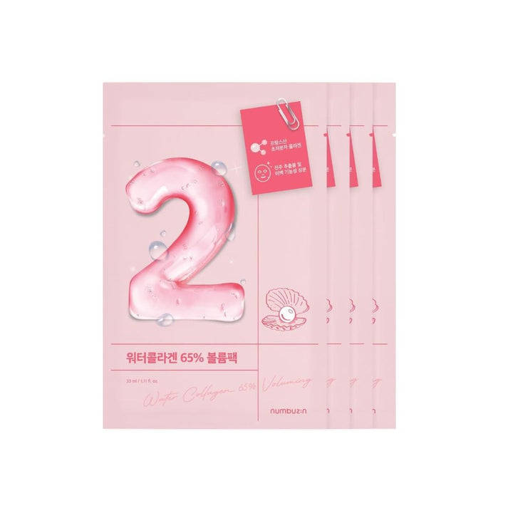 Numbuzin No. 2 Water Collagen 65% Voluming Sheet Mask 4pcs/box - Shop K-Beauty in Australia