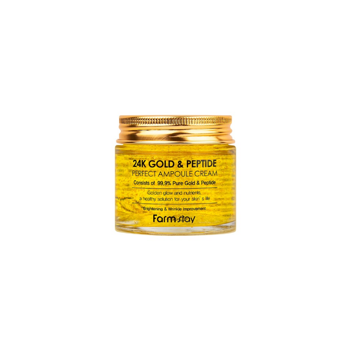 Farmstay 24k Gold & Peptide Face Moisturiser in 80ml jar, showcasing the luxurious cream with gold accents and peptide formulation.