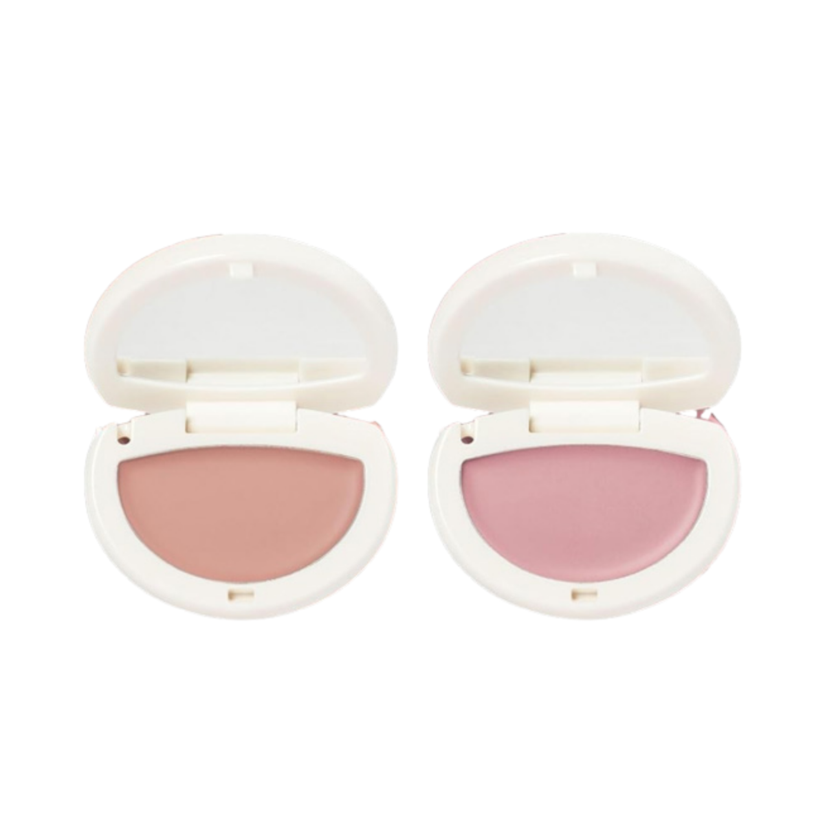 Hince Half-Moon Cheek Cream to Powder blush in Chill Voyage Edition, showing the blush compact with soft pink shade and sleek design.