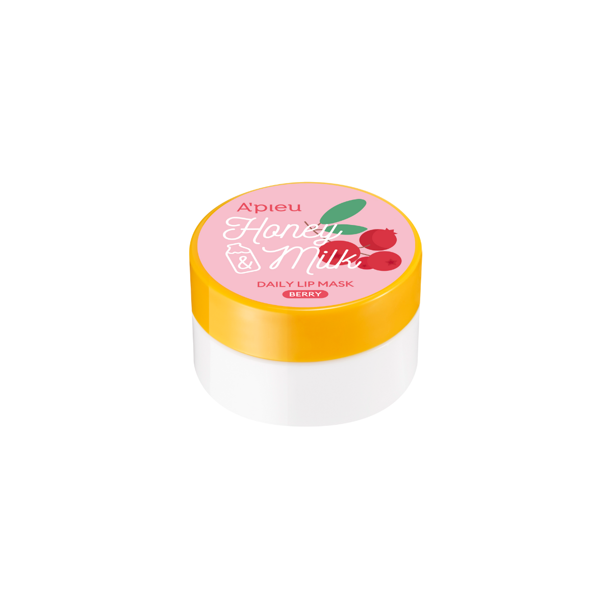 A'pieu Honey & Milk Daily Lip Mask in a small jar, showing creamy, honey-colored lip treatment for soft, nourished lips.