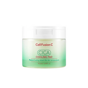 Cell Fusion C Cica Cooling Pad toner pad, 70 count, showing soft, textured pads designed for soothing skincare.
