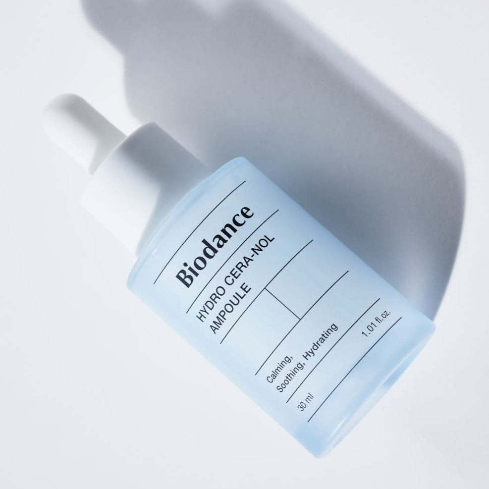 Biodance Hydro Cera-nol Ampoule 50ml, clear serum with dropper applicator in a sleek skincare bottle