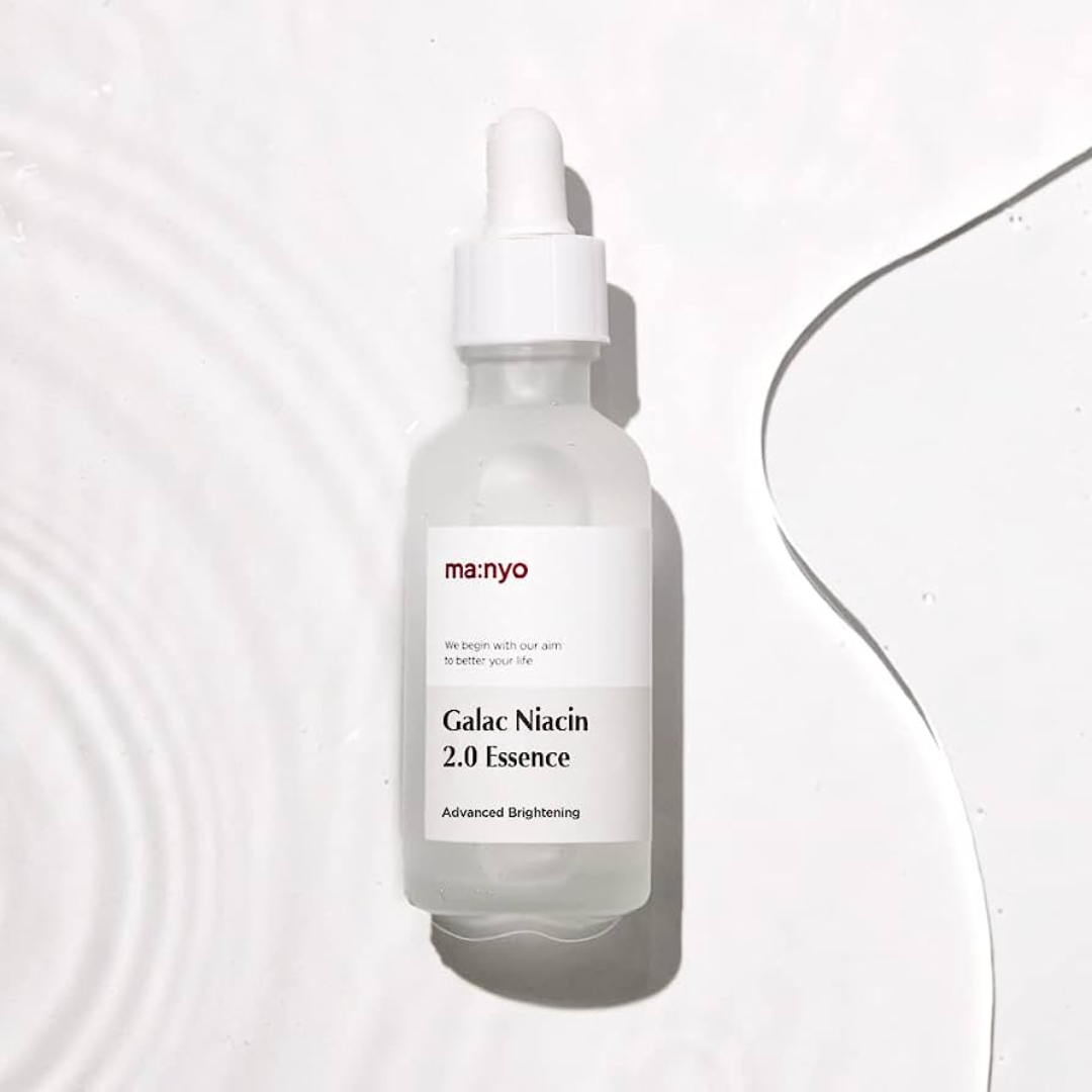 Ma:nyo Galac Niacin 2.0 Essence 50ml bottle with clear label, transparent cap, and minimalist design visible in the image.