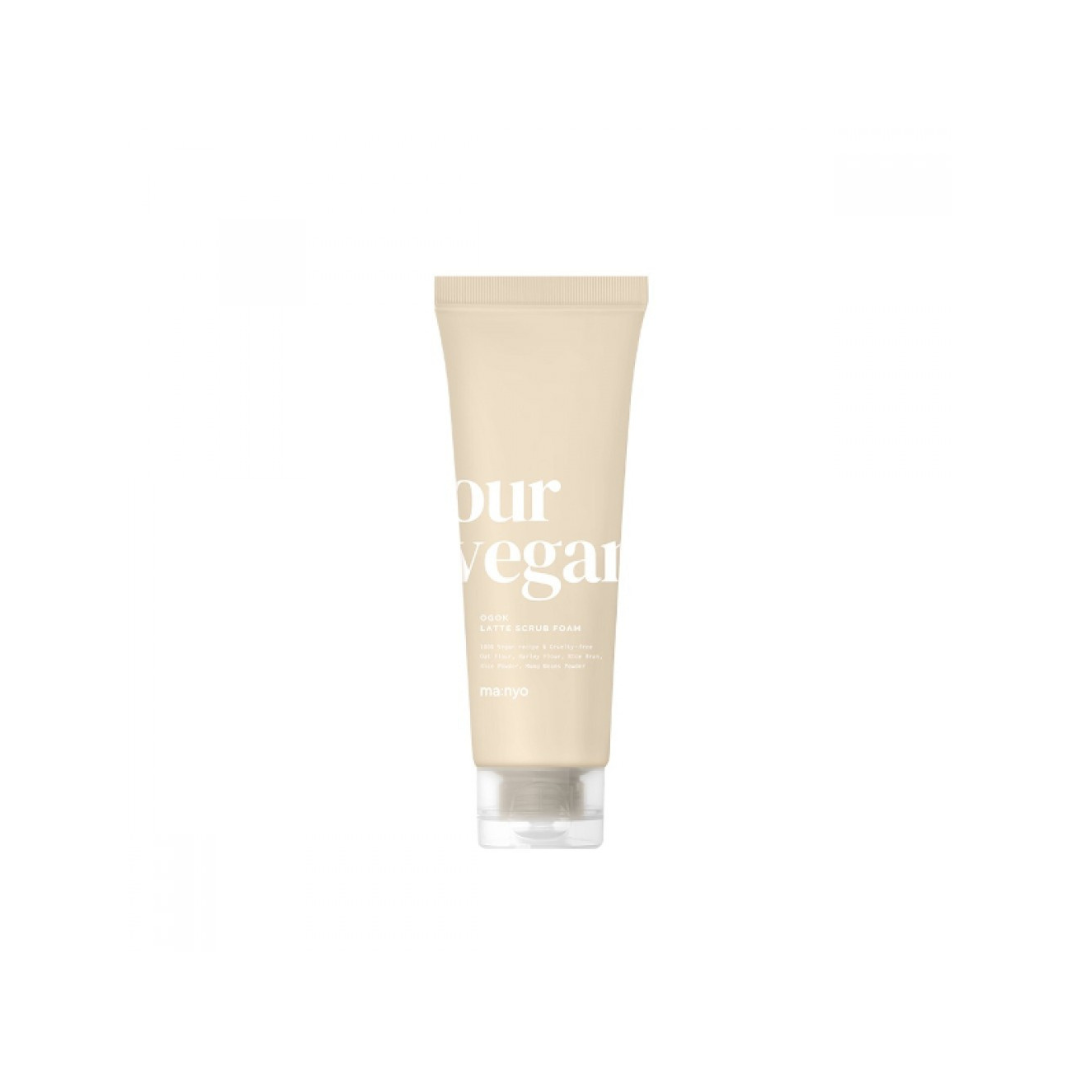 Ma:nyo Vegan Ogok Latte Scrub Foam in 120ml, exfoliant with natural latte scent and creamy foam texture.