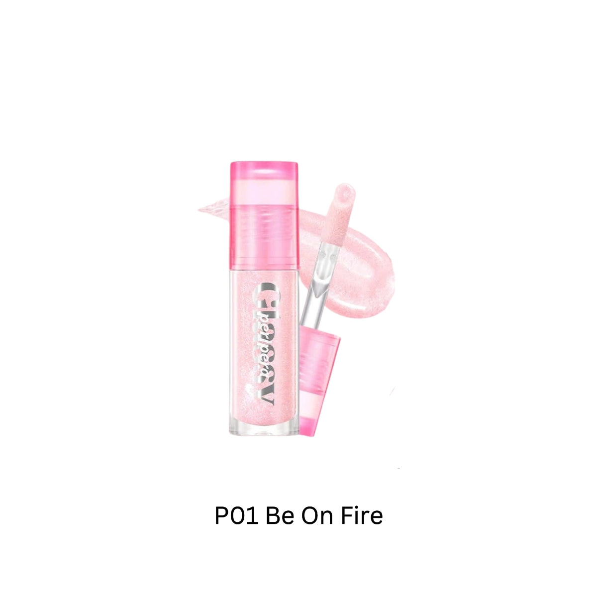 Peripera Ink Glasting Lip Gloss with shiny, smooth finish and vibrant color, displayed in a clear tube with applicator.