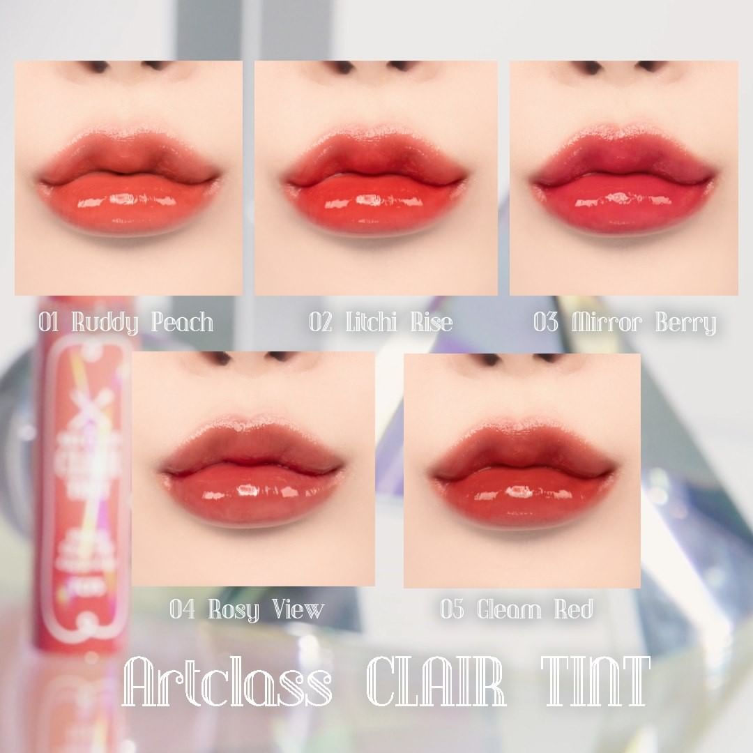 Too Cool For School Artclass Clair Tint lip tint in a sleek tube, showcasing the vibrant color and applicator.