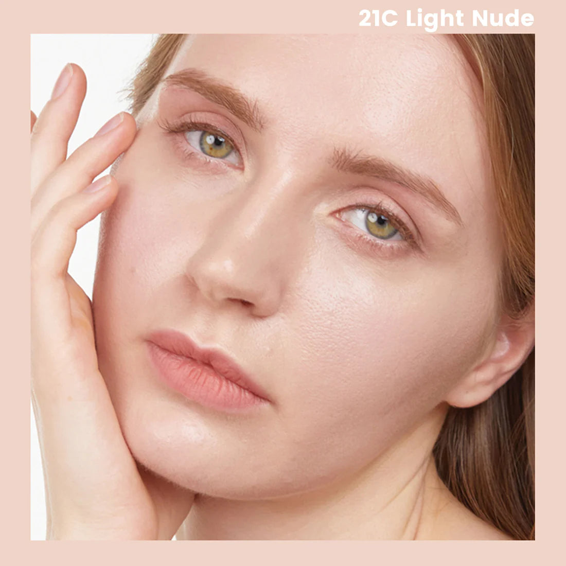 Heimish Moringa Ceramide BB Cream in 21C Light Nude shade, showing smooth, natural-looking BB cream on skin with subtle glow.