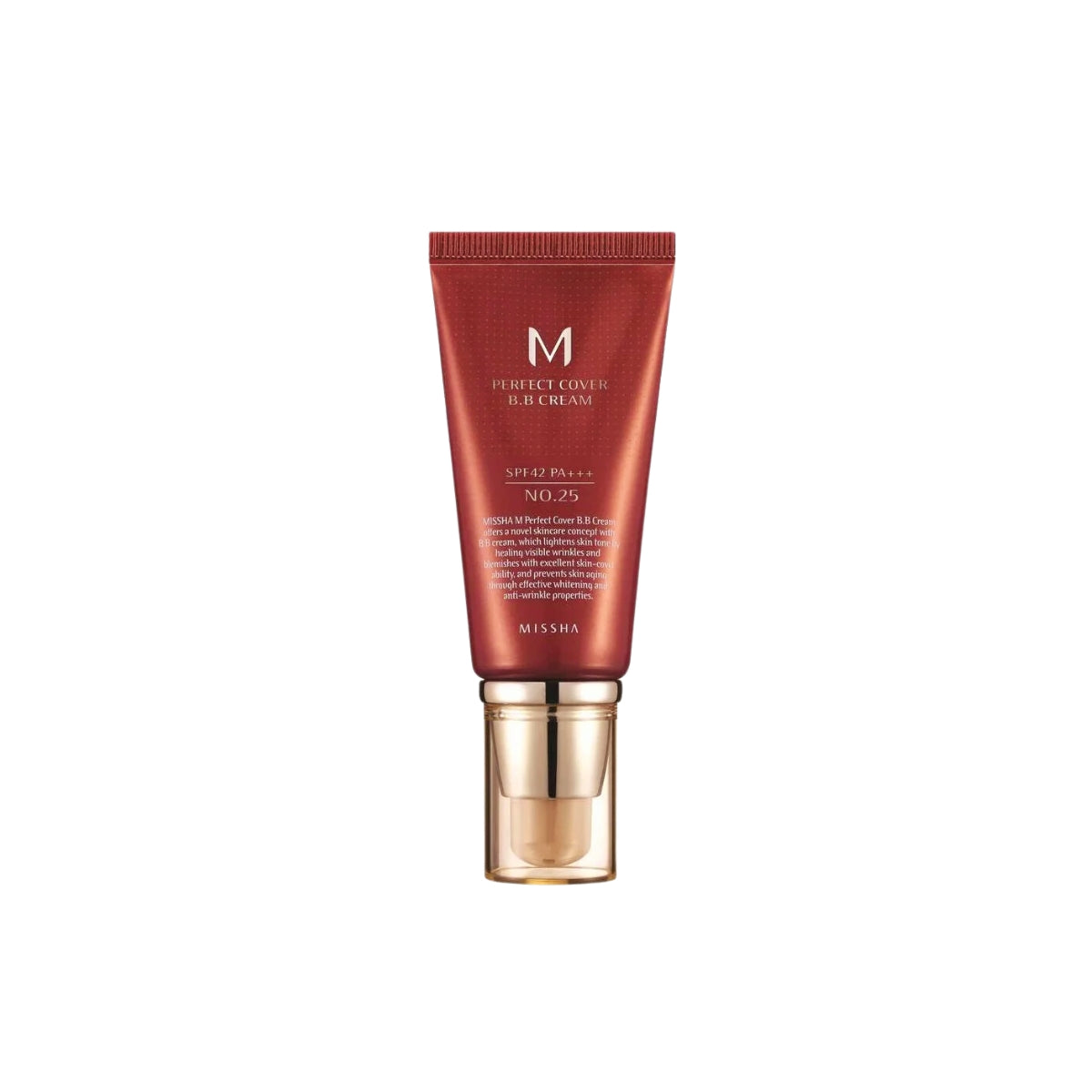 Missha M Perfect Cover BB Cream EX in 50ml bottle, smooth beige shade, with pump dispenser and lightweight formula.