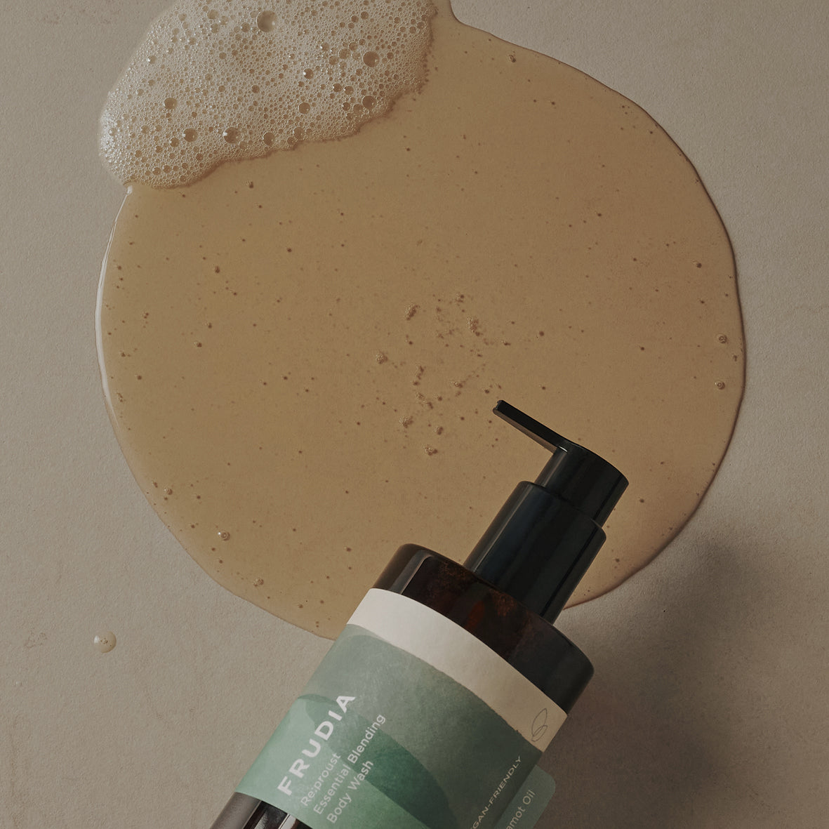 Frudia Re:proust Essential Blending Body Wash Greenery in 300ml bottle, featuring a fresh, botanical design and natural ingredients.