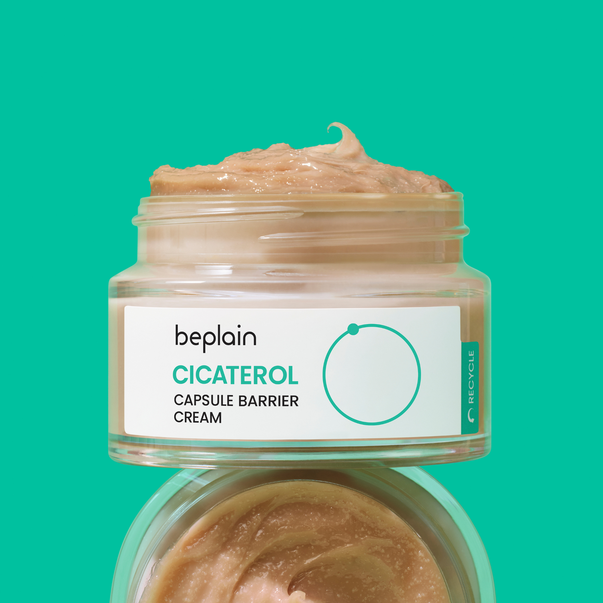 Beplain Cicaterol Capsule Barrier Cream 50ml face moisturizer in a tube with a white and blue label, designed for skin protection.