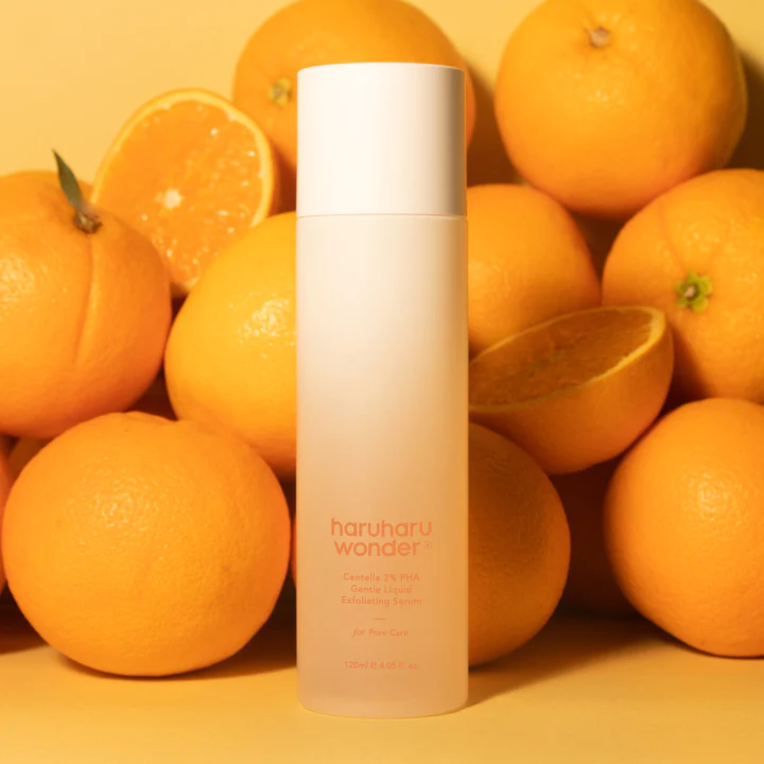 Haruharu Wonder Centella 3% PHA gentle exfoliating serum in a 120ml bottle, showing the serum and packaging.
