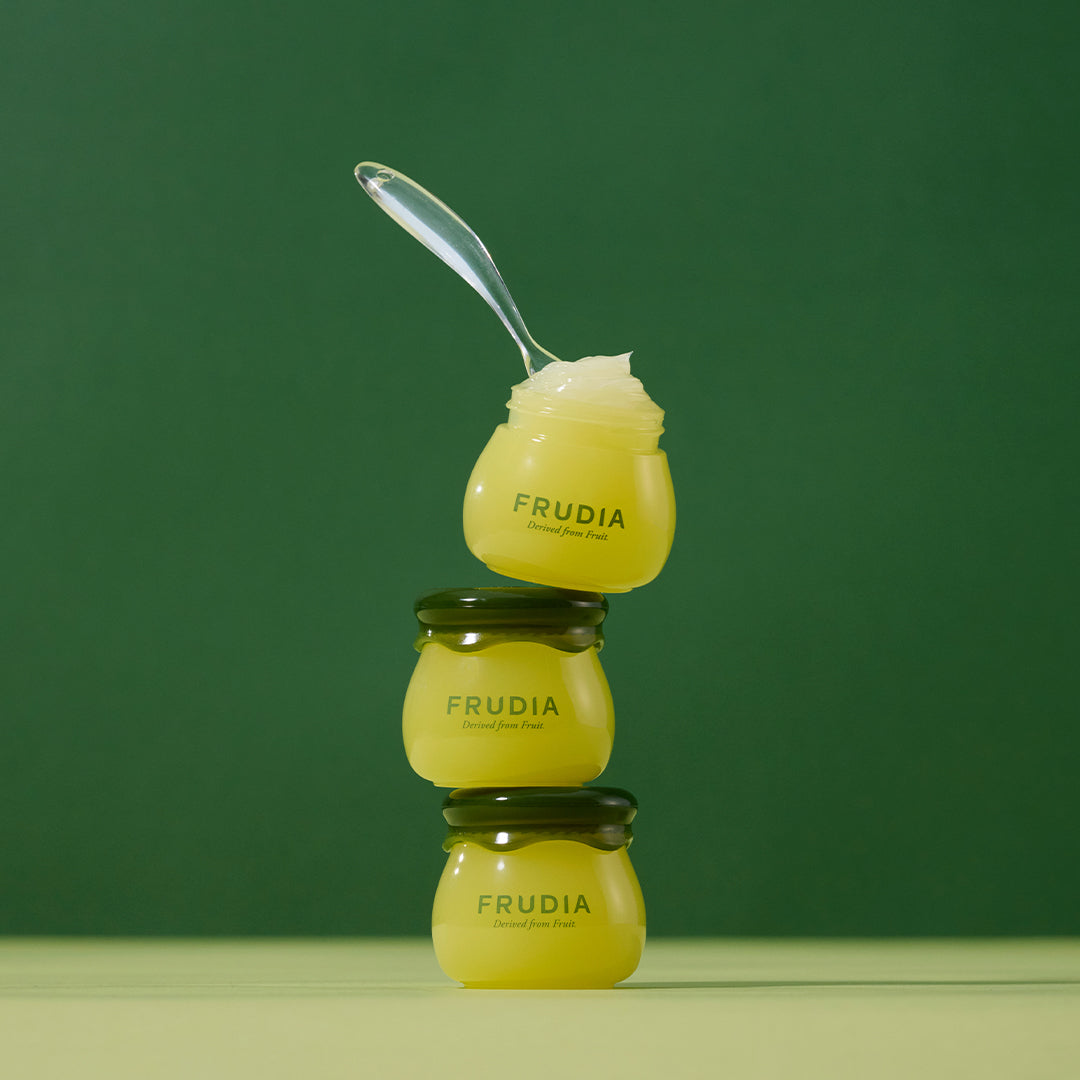 Frudia Avocado Cica Relief Lip Balm 10ml showing the tube with green avocado and cica ingredients for soothing lips