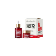 MEDIPEEL+ Collagen Super 10 Sleeping Care Set skincare set with jars of cream and serum for overnight skin rejuvenation.