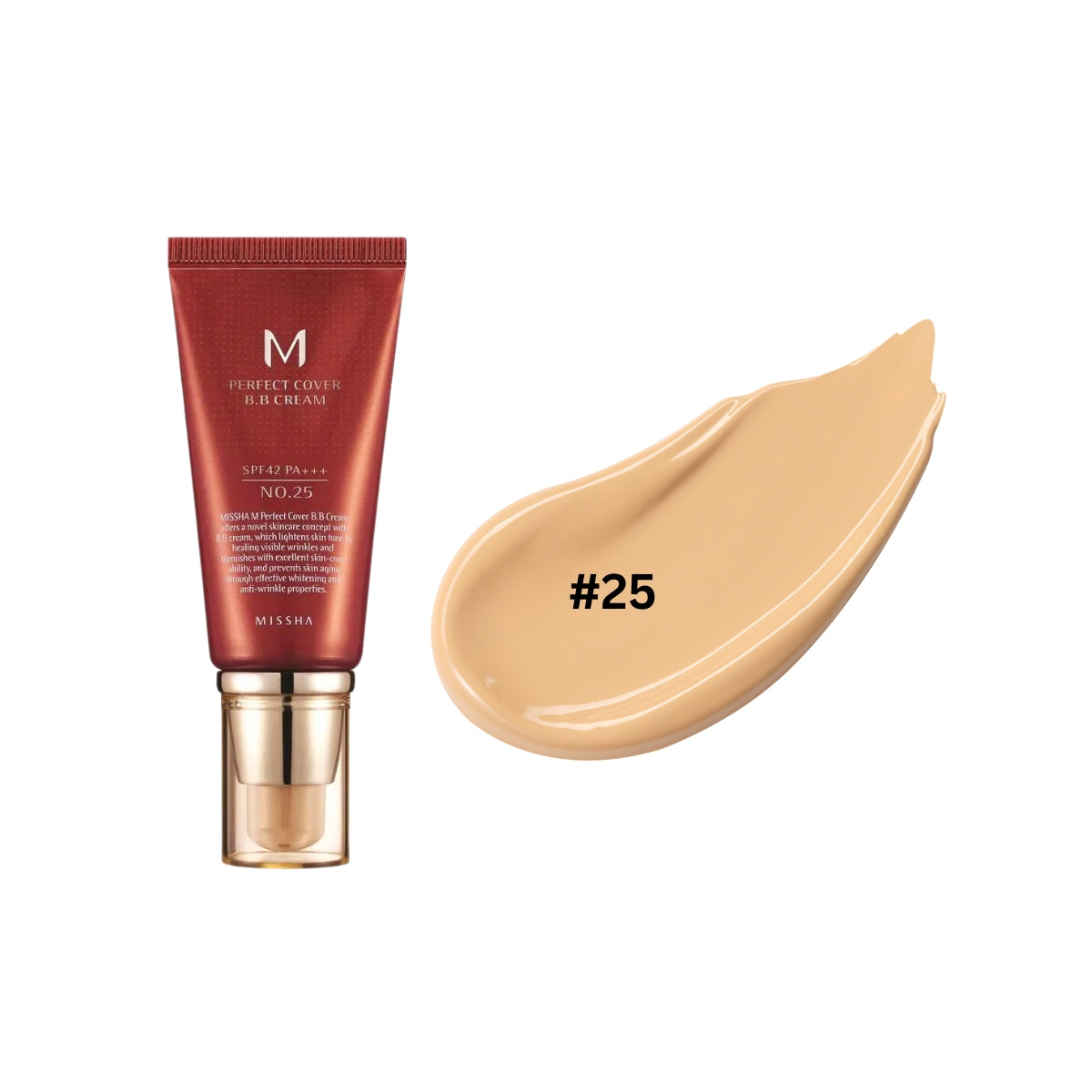 Missha M Perfect Cover BB Cream EX in 50ml bottle, smooth texture and natural finish, ideal for even skin tone.