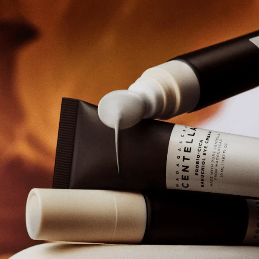 SKIN1004 Centella Probio-cica Bakuchiol Eye Cream 20ml in a white jar with a silver lid, designed for gentle skincare around the eyes.