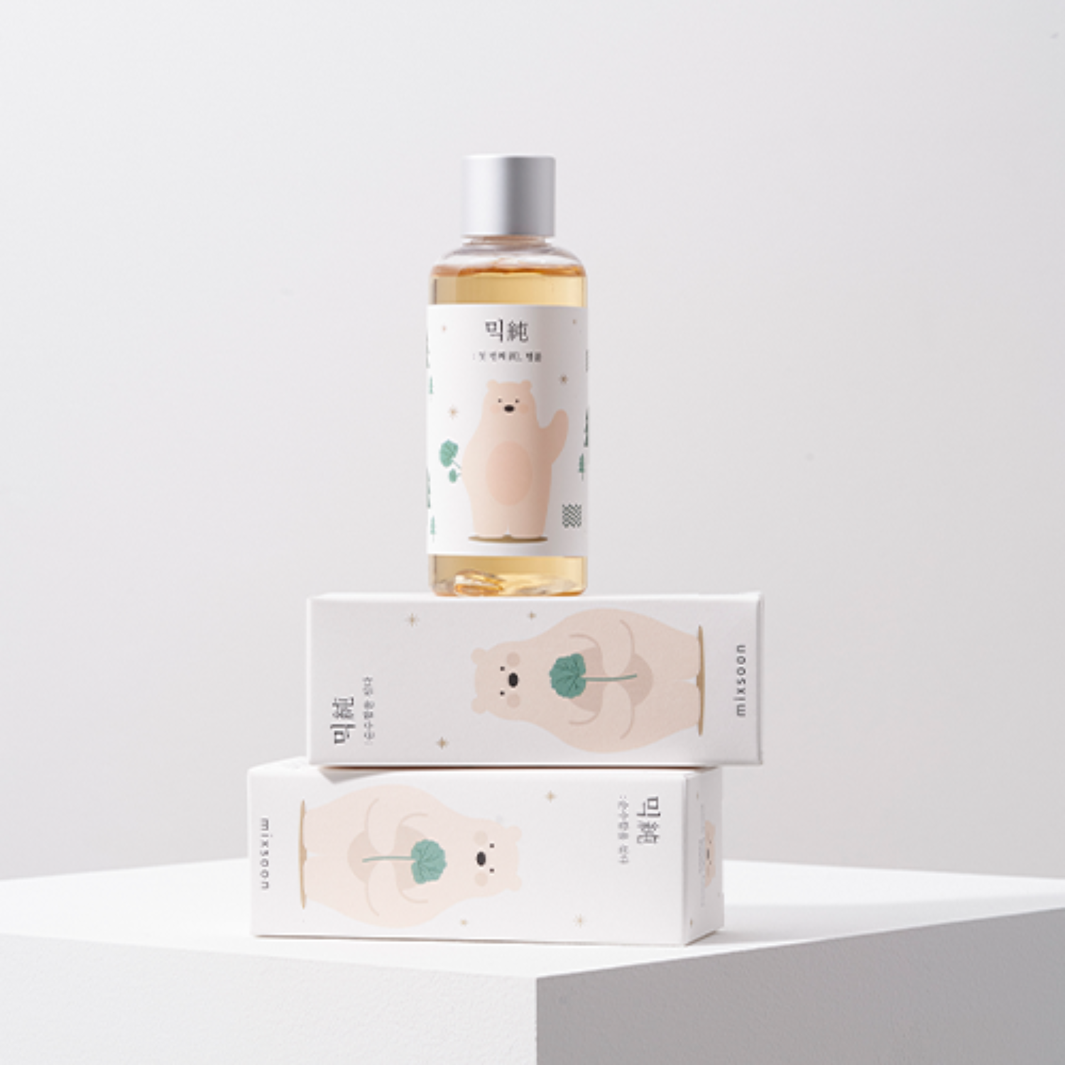 Soondy Centella Asiatica Essence 50ml bottle from Mixsoon, clear glass container with white label and dropper cap.