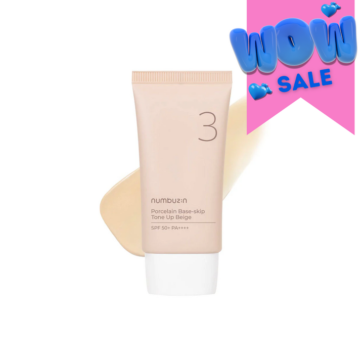 Numbuzin No.3 Porcelain Base-skip Tone Up Beige 50ml - Shop K-Beauty in Australia