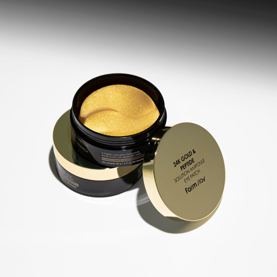 Farmstay 24K Gold & Peptide Solution Ampoule Eye Patch [60pcs] | La Cosmetique