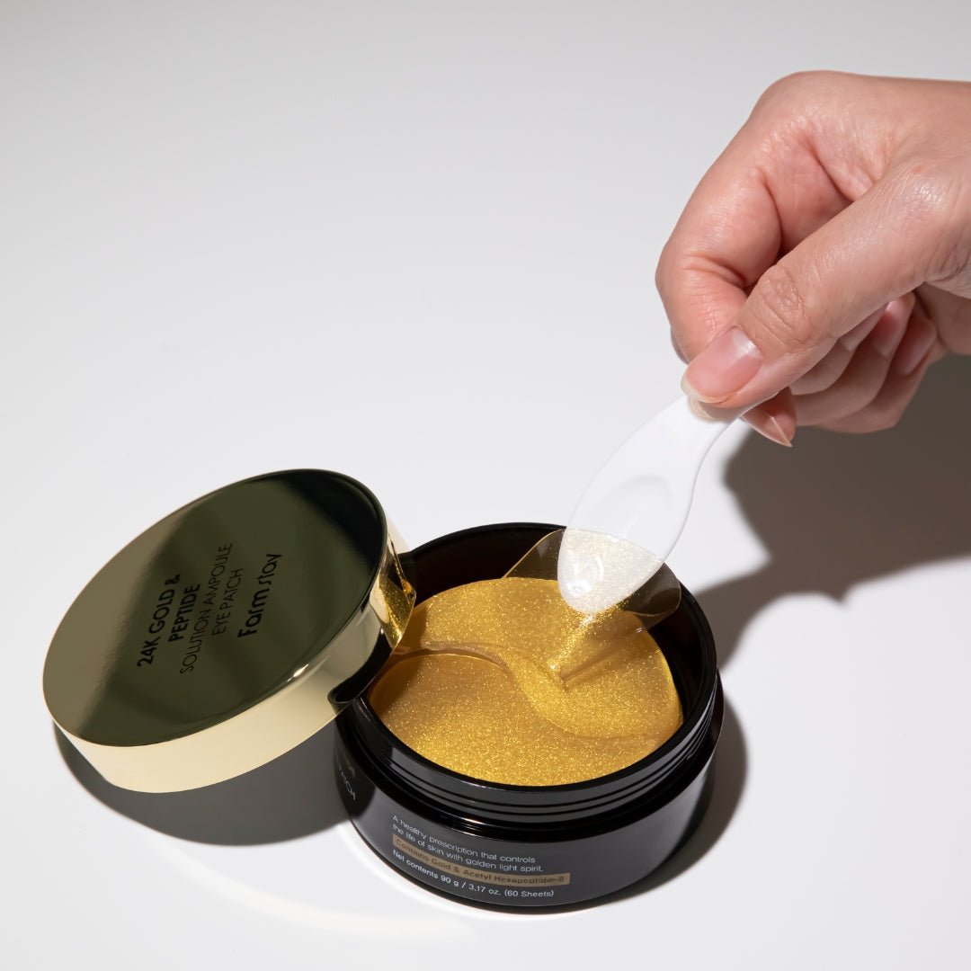 Farmstay 24K Gold & Peptide Solution Ampoule Eye Patch [60pcs] | La Cosmetique