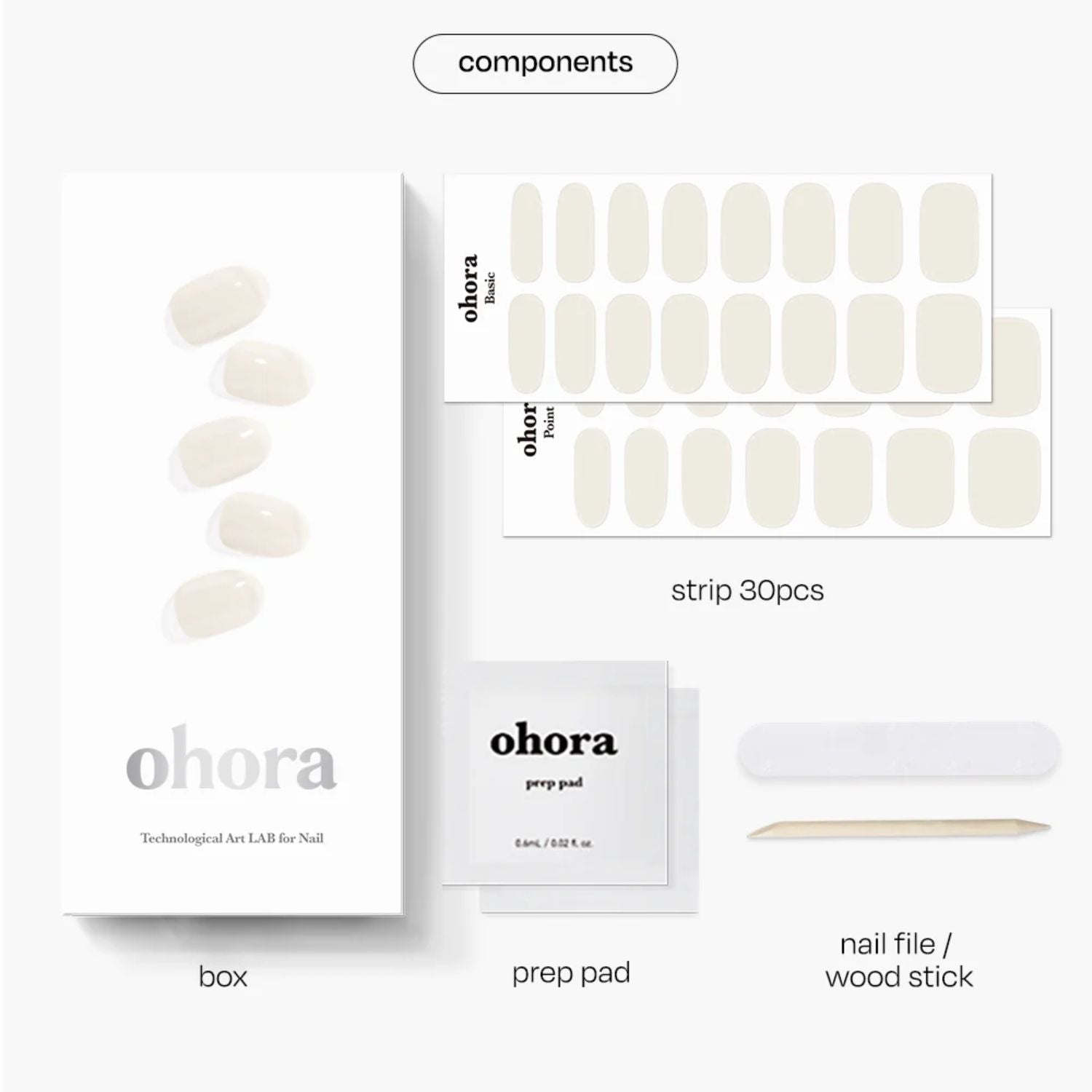 Ohora Semi-Cured Gel Nail - W Cream Cotton Starter Kit - Shop K-Beauty in Australia