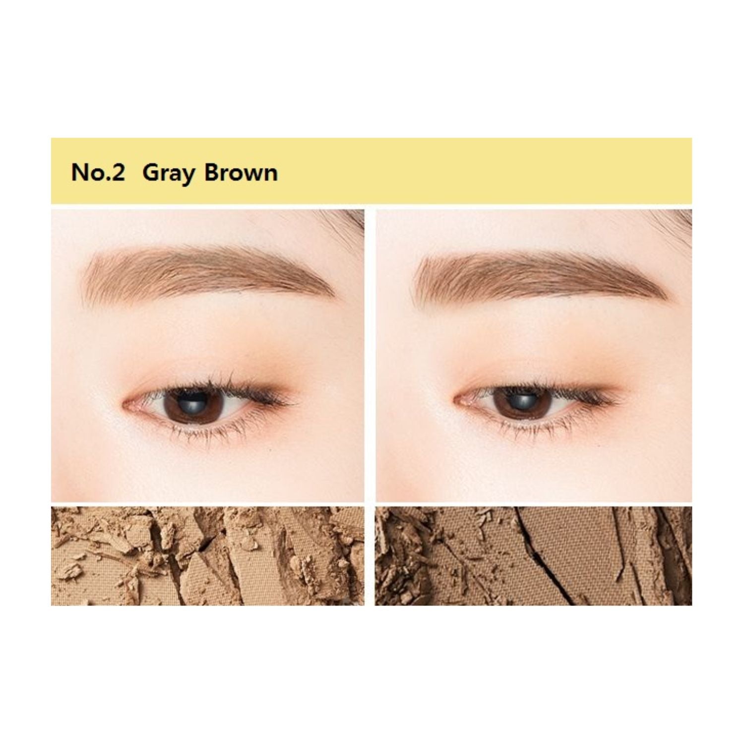 Missha Twin Brow Kit with eyebrow powders and tools for shaping and defining eyebrows, displayed with brushes and applicators.