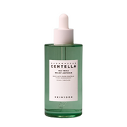 SKIN1004 Madagascar Centella Tea-Trica Relief Ampoule 100ml bottle with clear label and white cap, skincare product for soothing skin.