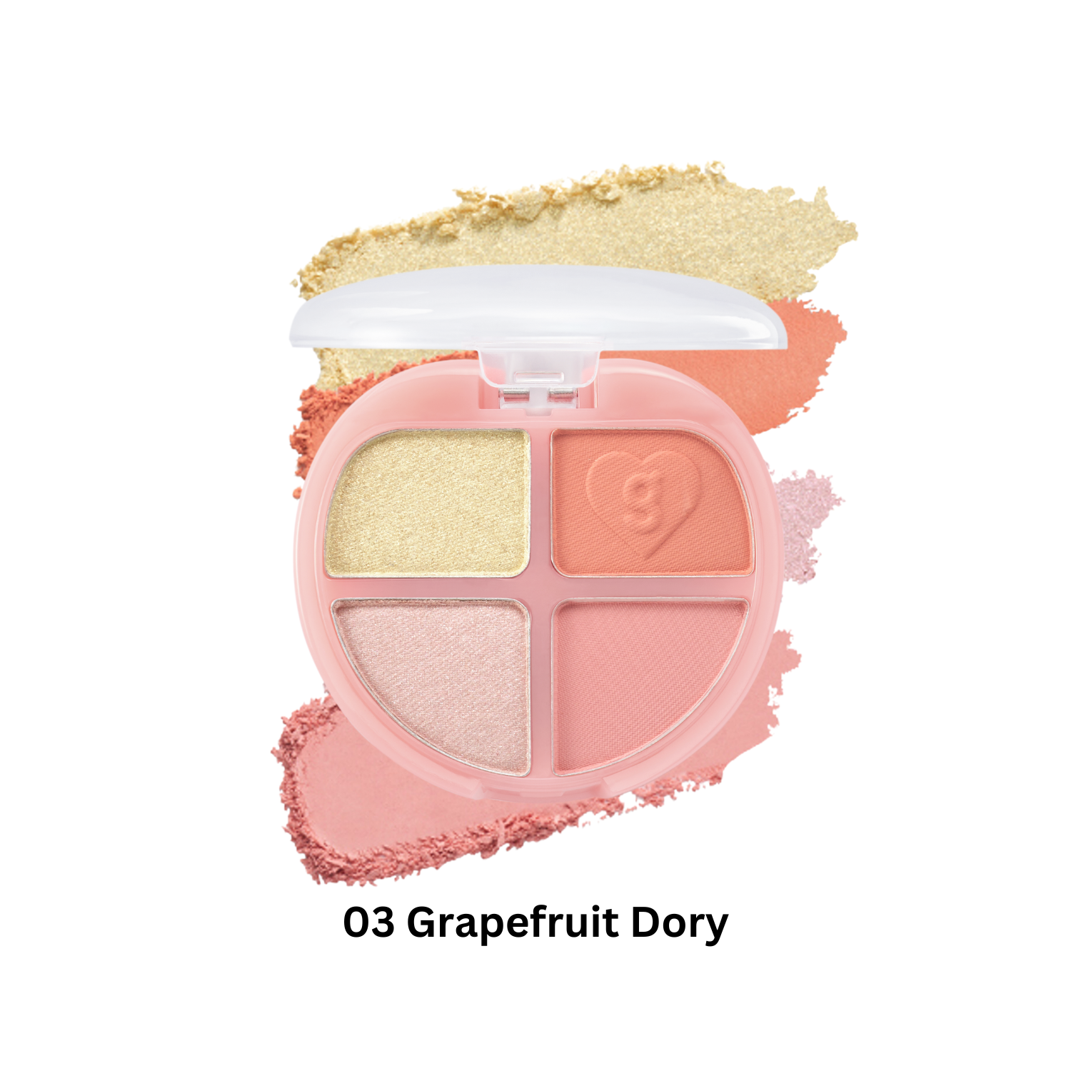 Colorgram Tintin Dory Eyeshadow Palette with vibrant, multi-shaded eyeshadows arranged in a sleek palette for creative eye looks.