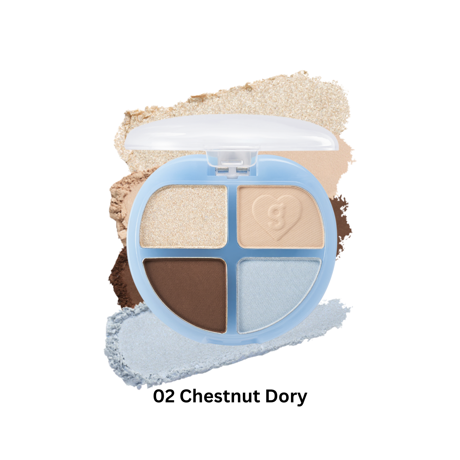 Colorgram Tintin Dory Eyeshadow Palette with vibrant shades of eyeshadow in a sleek compact.
