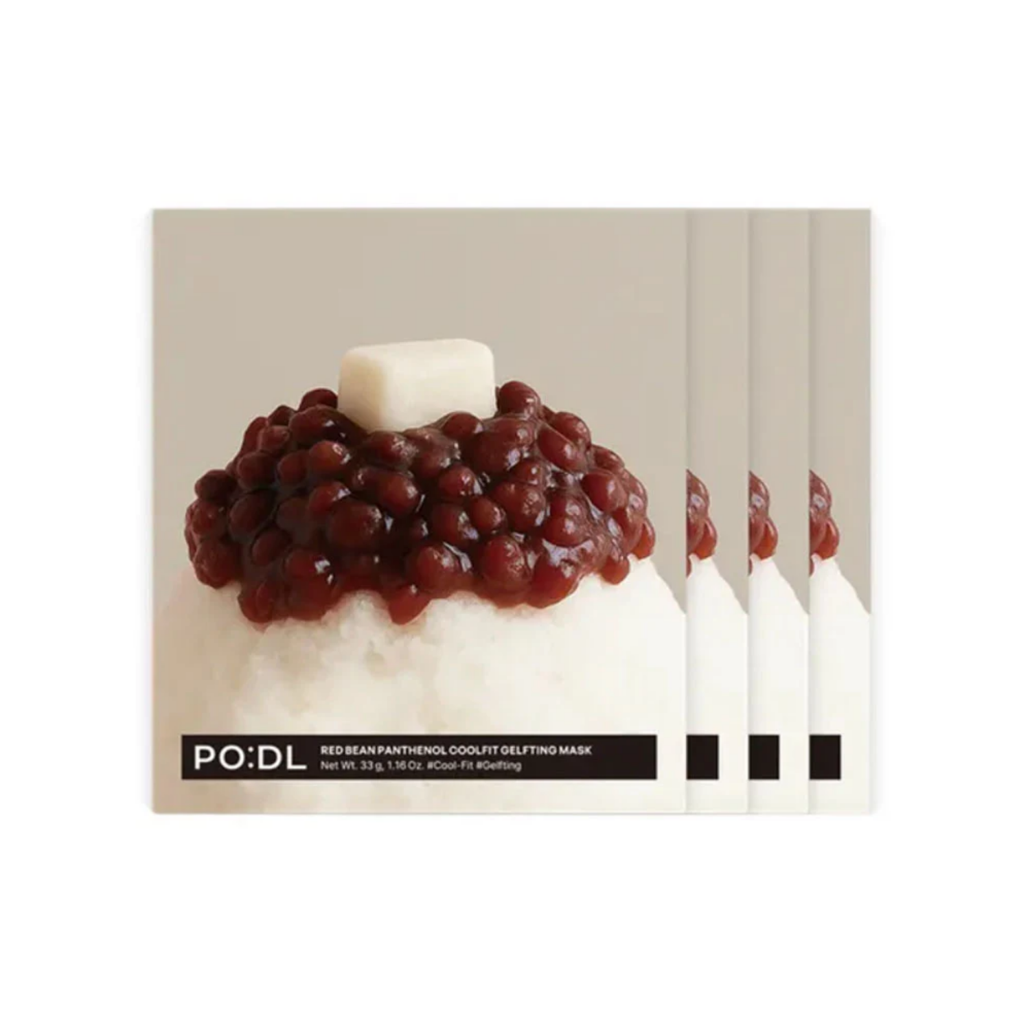 PO:DL Red Bean Panthenol Coolfit Gelfting Mask Box 4pcs - Shop K-Beauty in Australia