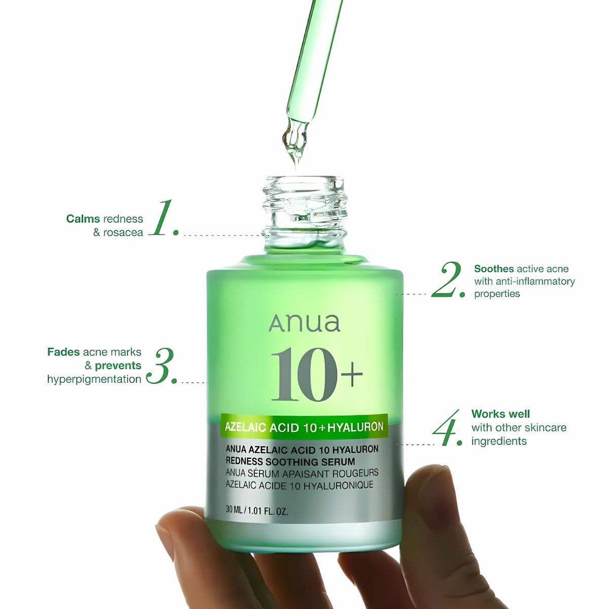 Anua Azelaic Acid 10 Hyaluron Redness Soothing Serum 30Ml - Shop K-Beauty in Australia