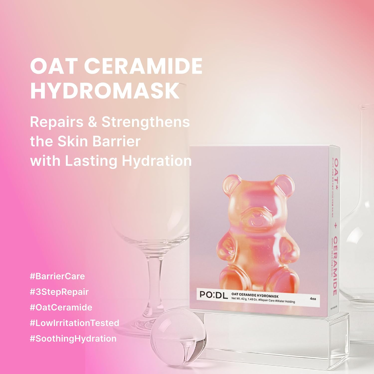 PO:DL Oat Ceramide HydroMask Box 4pcs - Shop K-Beauty in Australia