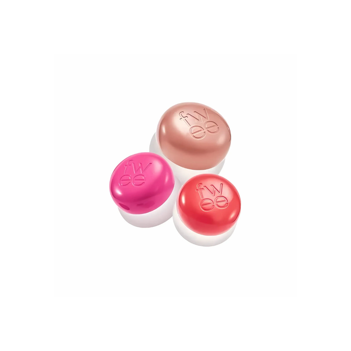 Fwee Lip & Cheek Blurry Pudding Pot blush in a creamy, soft pink shade displayed in the jar with a smooth texture.
