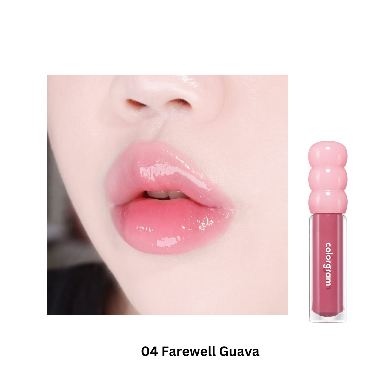 Colorgram Fruity Glass Gloss Lip Tint in a vibrant, glossy finish with fruity color shades, shown in a sleek tube.