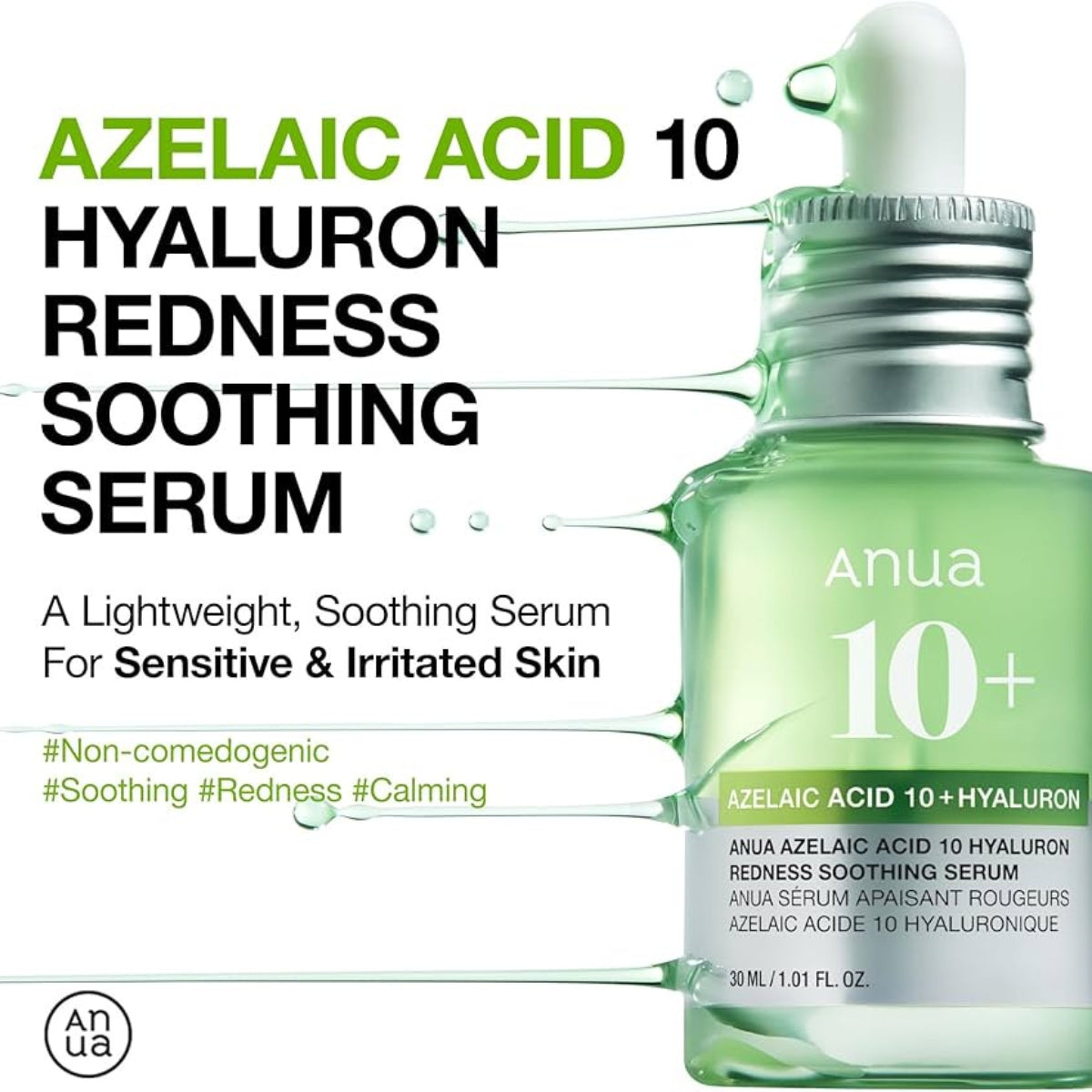 Anua Azelaic Acid 10 Hyaluron Redness Soothing Serum 30Ml - Shop K-Beauty in Australia