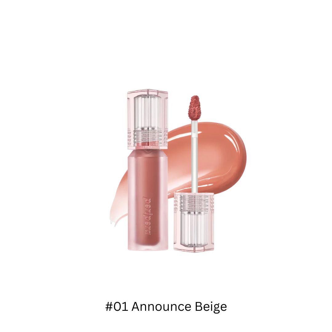 Peripera Water Bare Tint lip tint in shade 29, showcasing a vibrant, glossy pink lip with a natural finish.